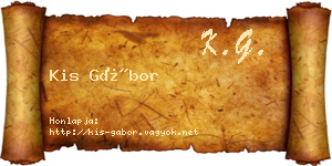 Kis Gábor névjegykártya