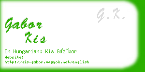 gabor kis business card